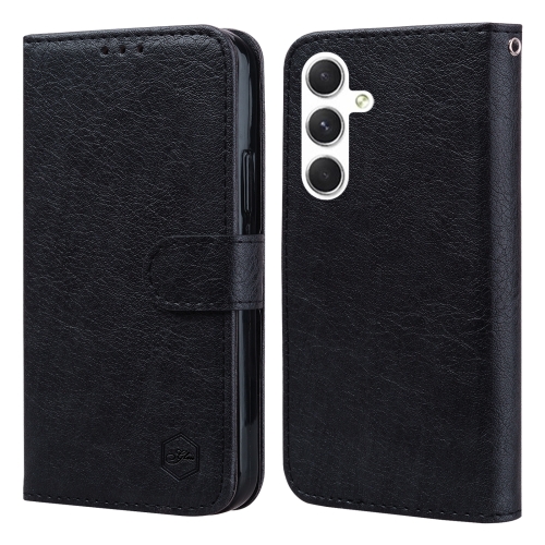 

For Samsung Galaxy S24 5G Skin Feeling Oil Leather Texture PU + TPU Phone Case(Black)