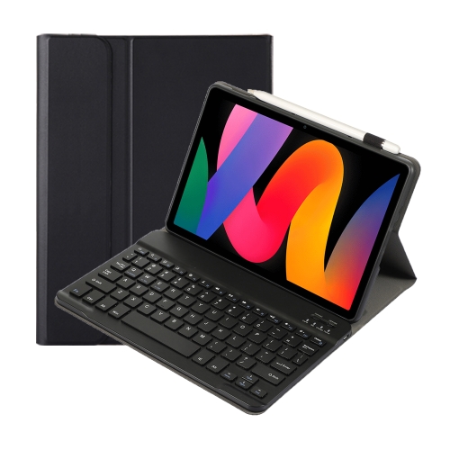 For Xiaomi Redmi Pad SE 11 inch A0N9 Lambskin Texture Ultra-thin Detachable Bluetooth Keyboard Leather Case(Black)