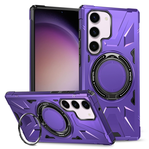 

For Samsung Galaxy S23+ 5G MagSafe Magnetic Shockproof Phone Case with Ring Holder(Purple)