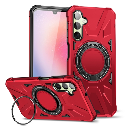 

For Samsung Galaxy A54 5G MagSafe Magnetic Shockproof Phone Case with Ring Holder(Red)