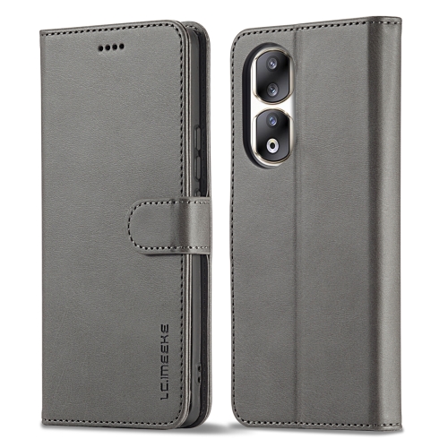 

For Honor 90 Pro LC.IMEEKE Calf Texture Leather Phone Case(Grey)