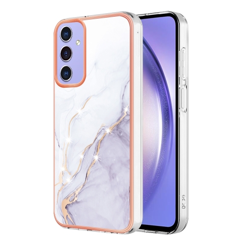 

For Samsung Galaxy A15 5G Electroplating Marble Dual-side IMD Phone Case(White 006)