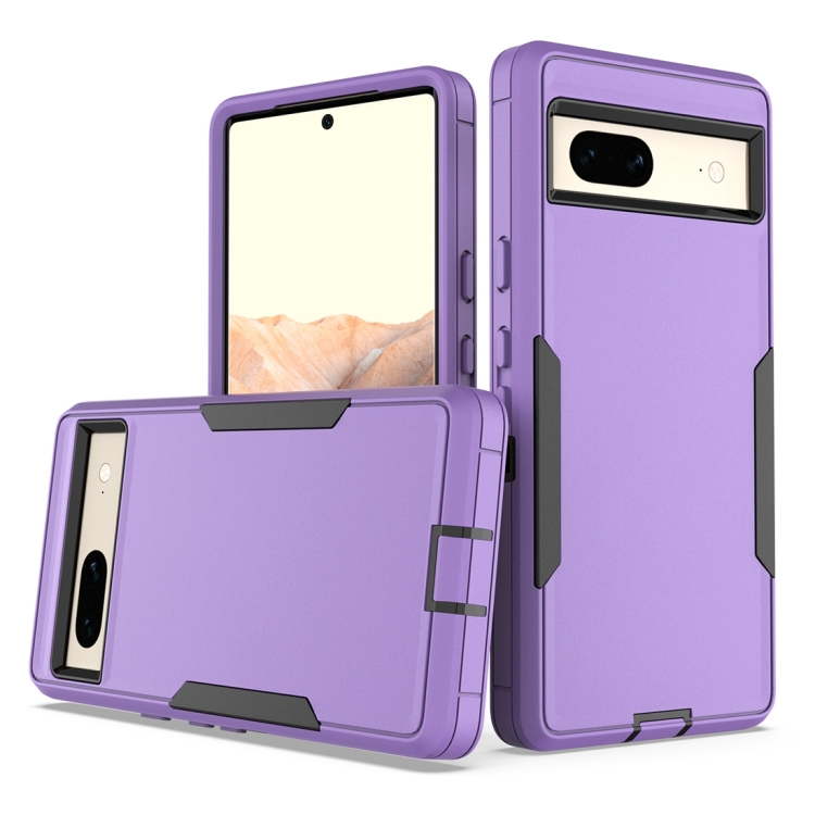 

For Google Pixel 7a 2 in 1 Magnetic PC + TPU Phone Case(Purple+Black)