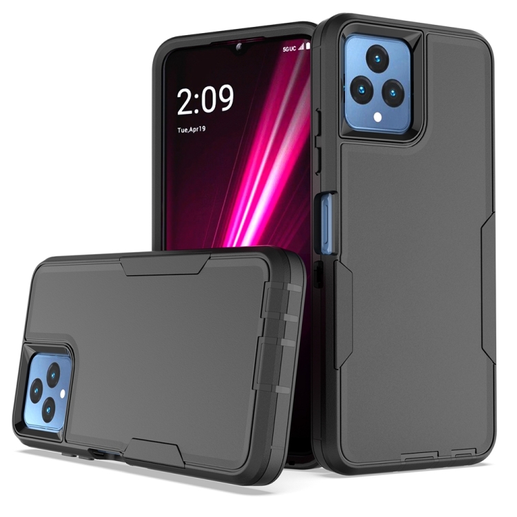 

For T-Mobile REVVL 6 2 in 1 Magnetic PC + TPU Phone Case(Black)