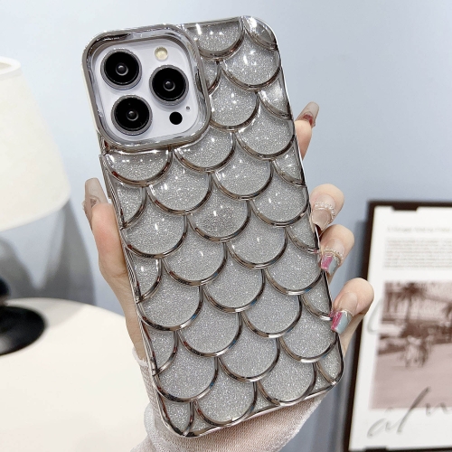

For iPhone 12 Pro Mermaid Scale Electroplated Glitter Paper Phone Case(Grey)