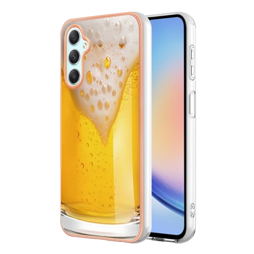 

For Samsung Galaxy A25 5G Electroplating Marble Dual-side IMD Phone Case(Draft Beer)