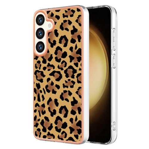 

For Samsung Galaxy S24 5G Electroplating Marble Dual-side IMD Phone Case(Leopard Print)