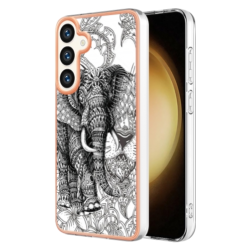 

For Samsung Galaxy S24 5G Electroplating Marble Dual-side IMD Phone Case(Totem Elephant)