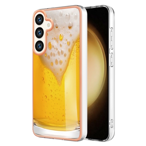 

For Samsung Galaxy S24 5G Electroplating Marble Dual-side IMD Phone Case(Draft Beer)