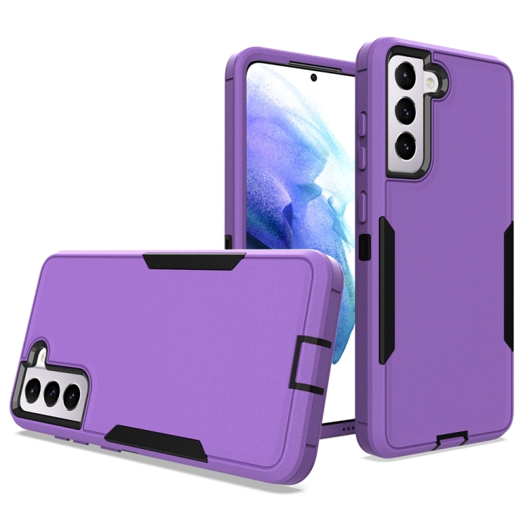

For Samsung Galaxy S21 FE 5G 2 in 1 Magnetic PC + TPU Phone Case(Purple+Black)