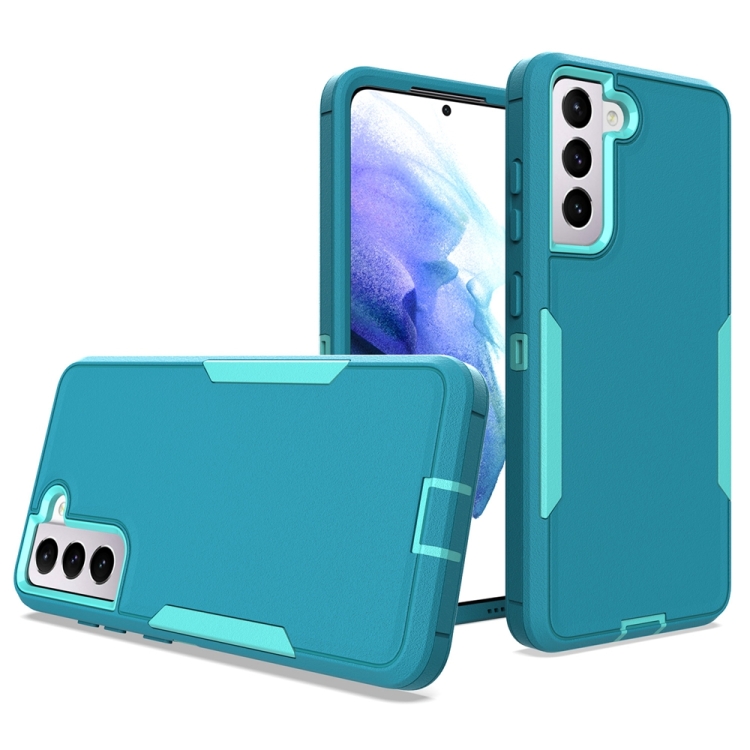 

For Samsung Galaxy S21 FE 5G 2 in 1 Magnetic PC + TPU Phone Case(Blue+Blue Green)