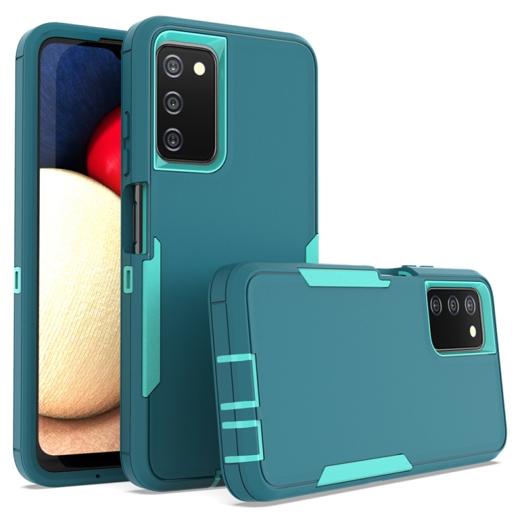 

For Samsung Galaxy A03s 2 in 1 Magnetic PC + TPU Phone Case(Blue+Blue Green)