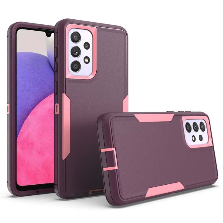 

For Samsung Galaxy A33 5G 2 in 1 Magnetic PC + TPU Phone Case(Purple Red+Pink)
