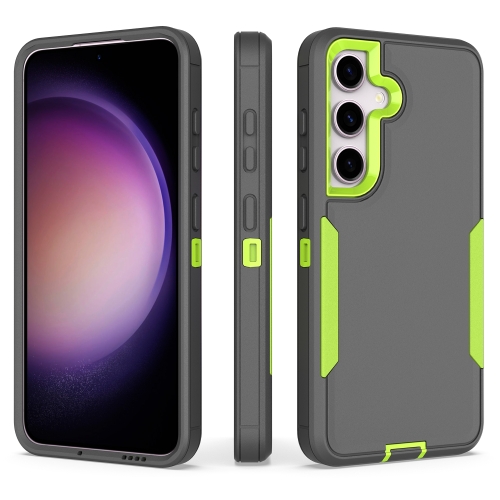 

For Samsung Galaxy S25 / S24 5G Magnetic 2 in 1 PC Hybrid TPU Phone Case(Gray+Fluorescent Green)