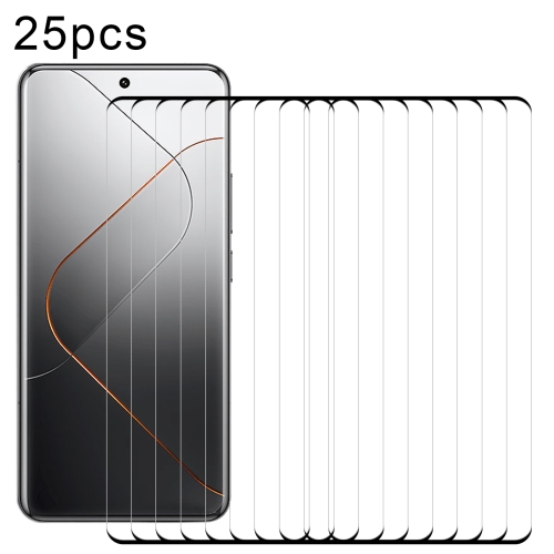 

For Xiaomi 14 Pro / 14 Ultra 25pcs 9H HD 3D Curved Edge Tempered Glass Film(Black)