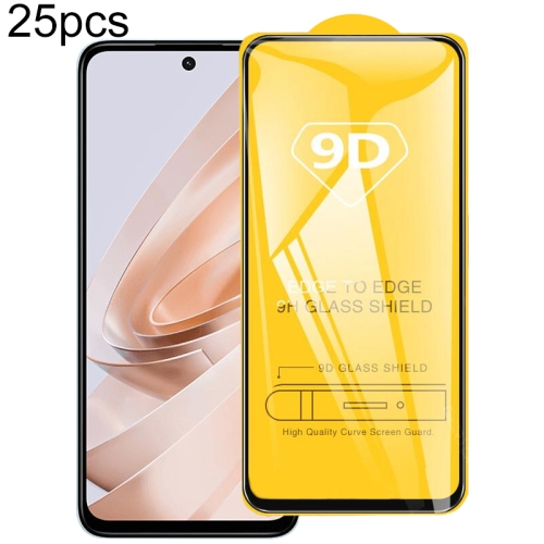 

For Xiaomi Redmi 13 4G / Note 13R 25pcs 9D Full Glue Screen Tempered Glass Film