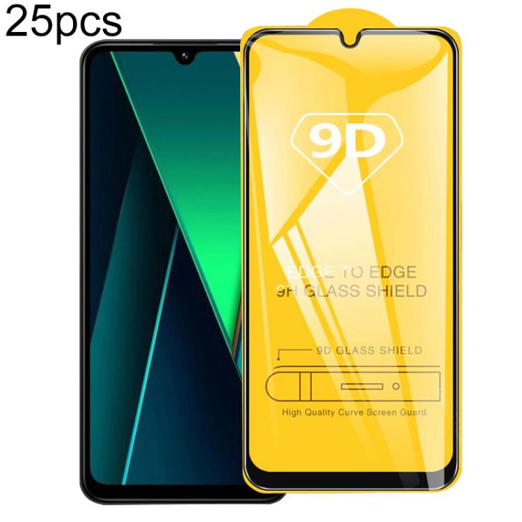 

For Xiaomi Poco C85 4G 25pcs 9D Full Glue Screen Tempered Glass Film