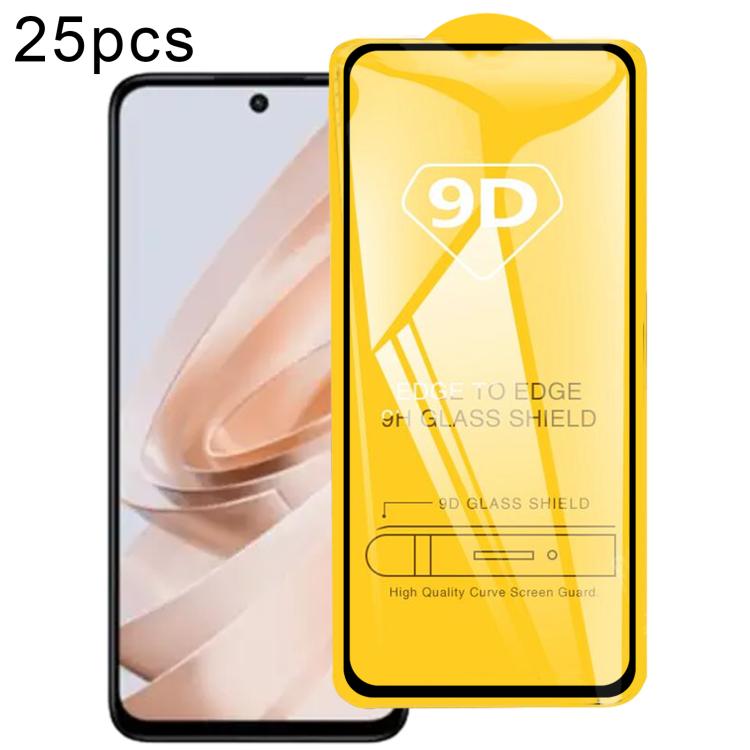 

For Xiaomi Poco M7 Plus 5G 25pcs 9D Full Glue Screen Tempered Glass Film