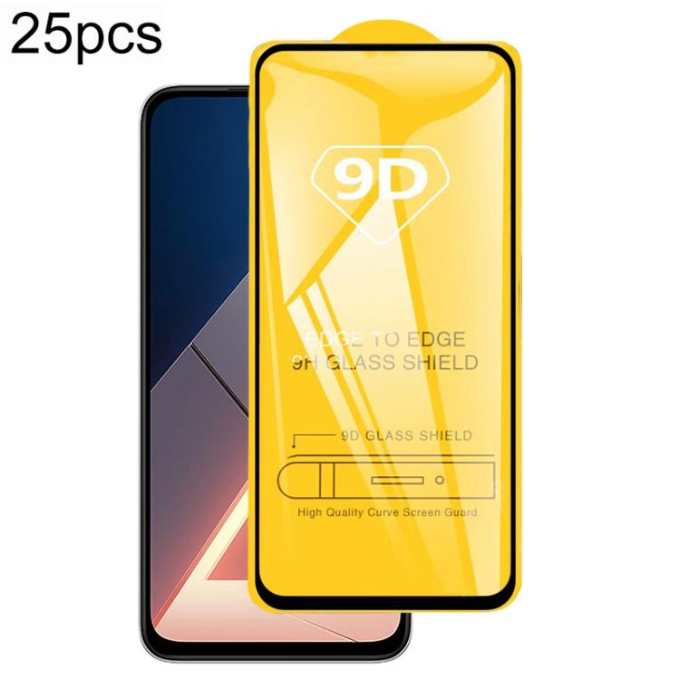 

For Xiaomi Poco M7 4G 25pcs 9D Full Glue Screen Tempered Glass Film