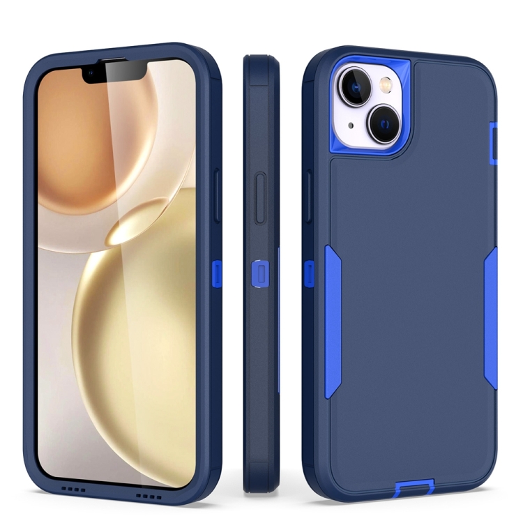 

For iPhone 15 2 in 1 Magnetic PC + TPU Phone Case(Royal Blue+Dark Blue)
