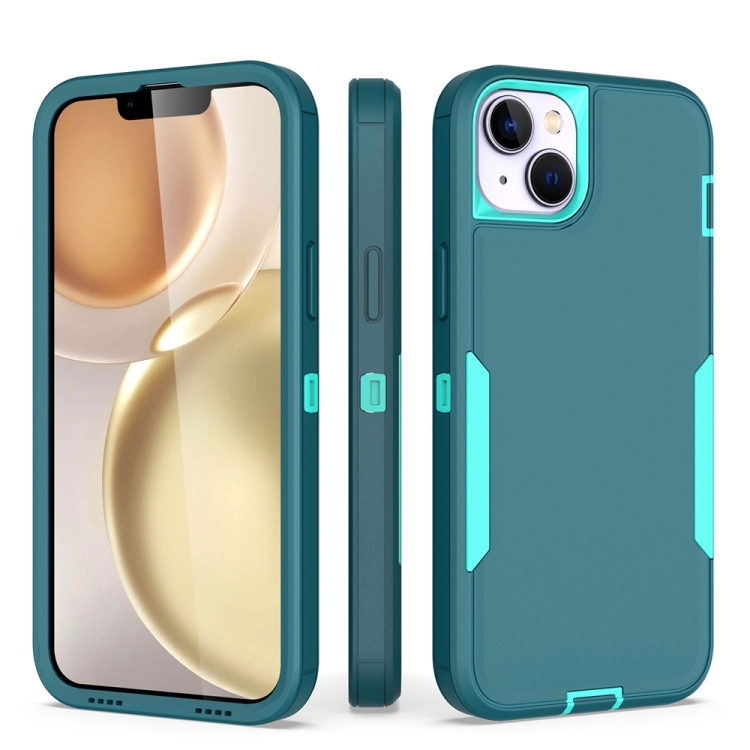 

For iPhone 15 Plus 2 in 1 Magnetic PC + TPU Phone Case(Blue+Blue Green)