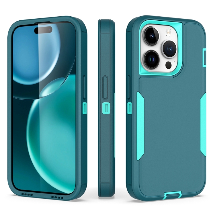 

For iPhone 15 Pro 2 in 1 Magnetic PC + TPU Phone Case(Blue+Blue Green)