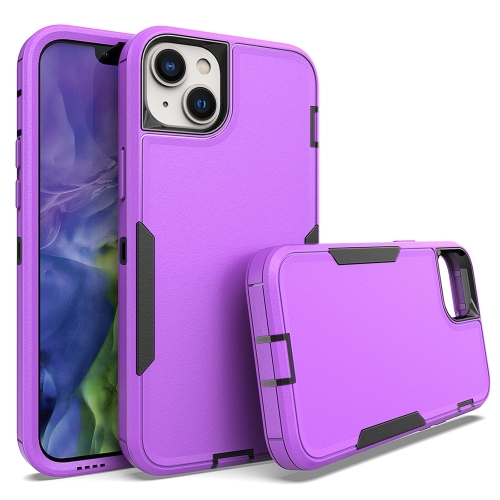 

For iPhone 14 Plus 2 in 1 Magnetic PC + TPU Phone Case(Purple+Black)