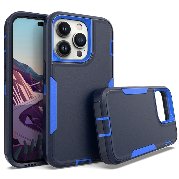 

For iPhone 14 Pro 2 in 1 Magnetic PC + TPU Phone Case(Royal Blue+Dark Blue)