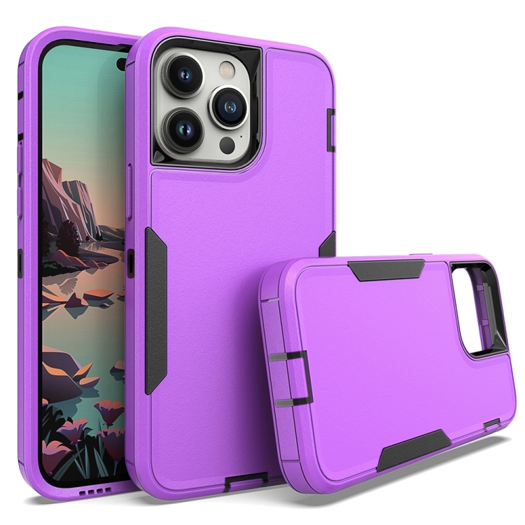 

For iPhone 14 Pro Max 2 in 1 Magnetic PC + TPU Phone Case(Purple+Black)