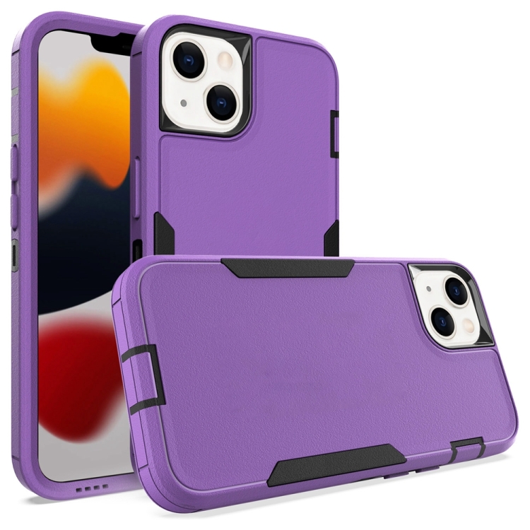 

For iPhone 13 2 in 1 Magnetic PC + TPU Phone Case(Purple+Black)