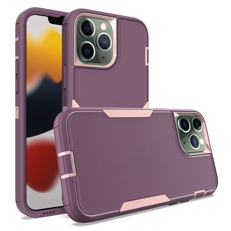 

For iPhone 13 Pro Max 2 in 1 Magnetic PC + TPU Phone Case(Purple Red+Pink)