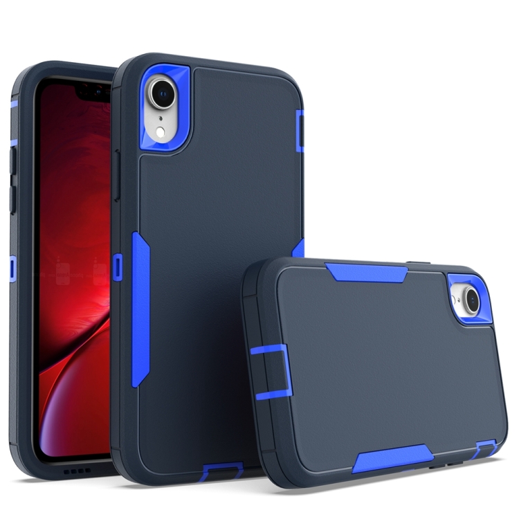 

For iPhone XR 2 in 1 Magnetic PC + TPU Phone Case(Royal Blue+Dark Blue)