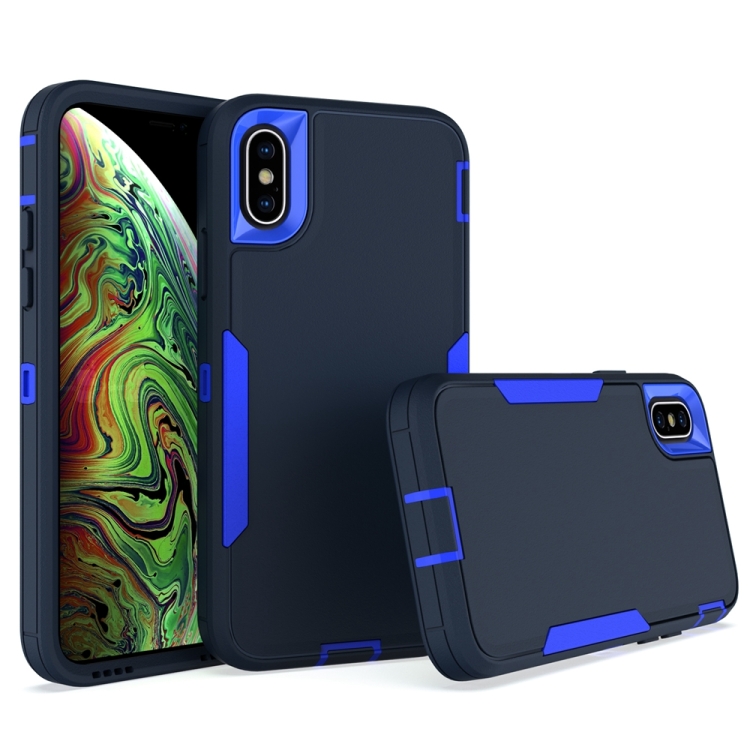 

For iPhone X / XS 2 in 1 Magnetic PC + TPU Phone Case(Royal Blue+Dark Blue)