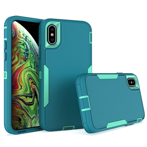 

For iPhone X / XS 2 in 1 Magnetic PC + TPU Phone Case(Blue+Blue Green)