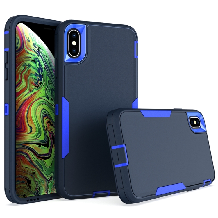 

For iPhone XS Max 2 in 1 Magnetic PC + TPU Phone Case(Royal Blue+Dark Blue)