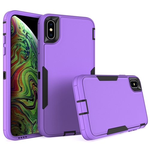 

For iPhone XS Max 2 in 1 Magnetic PC + TPU Phone Case(Purple+Black)