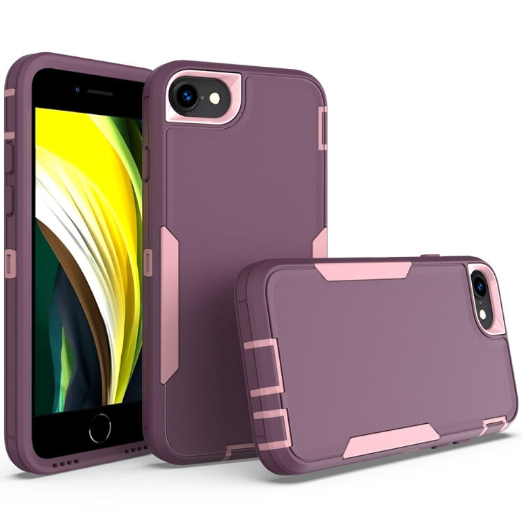 

For iPhone 6 / 7 / 8 2 in 1 Magnetic PC + TPU Phone Case(Purple Red+Pink)
