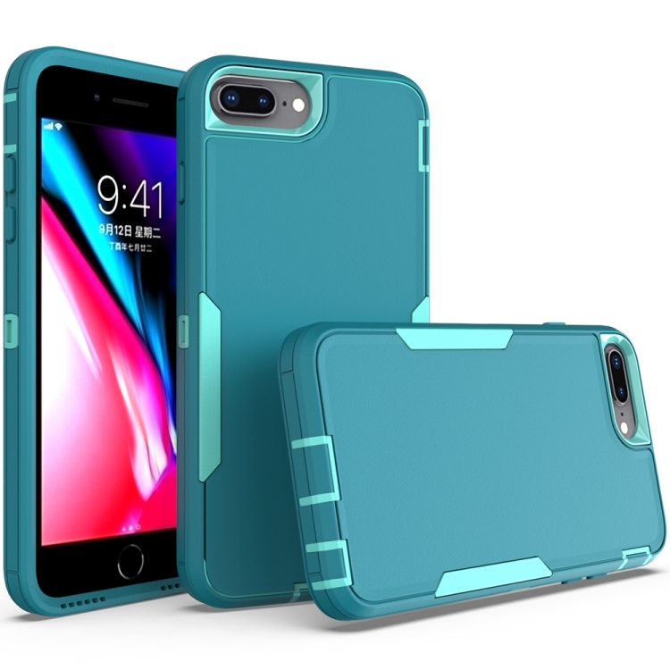 

For iPhone 6 Plus / 7 Plus / 8 Plus 2 in 1 Magnetic PC + TPU Phone Case(Blue+Blue Green)