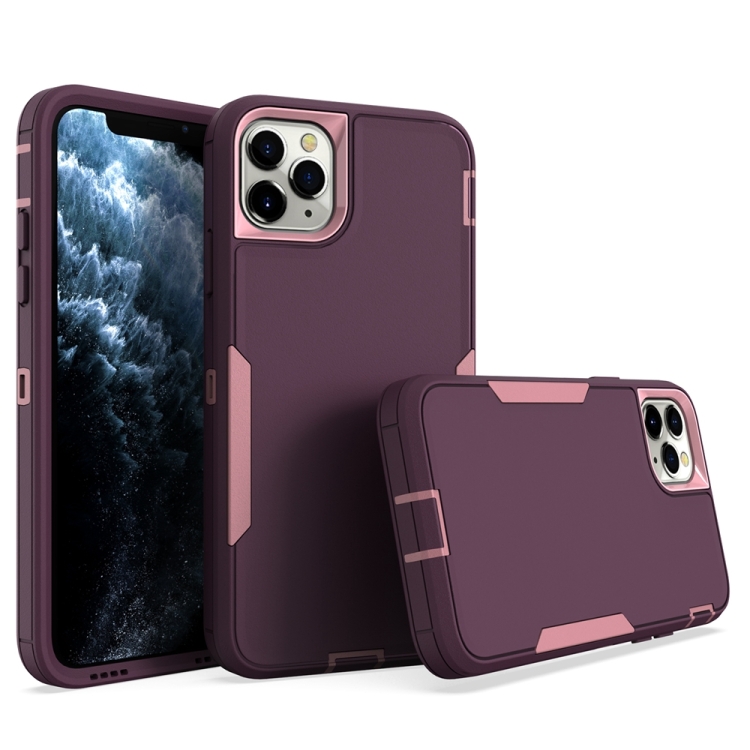 

For iPhone 12 Pro Max 2 in 1 Magnetic PC + TPU Phone Case(Purple Red+Pink)