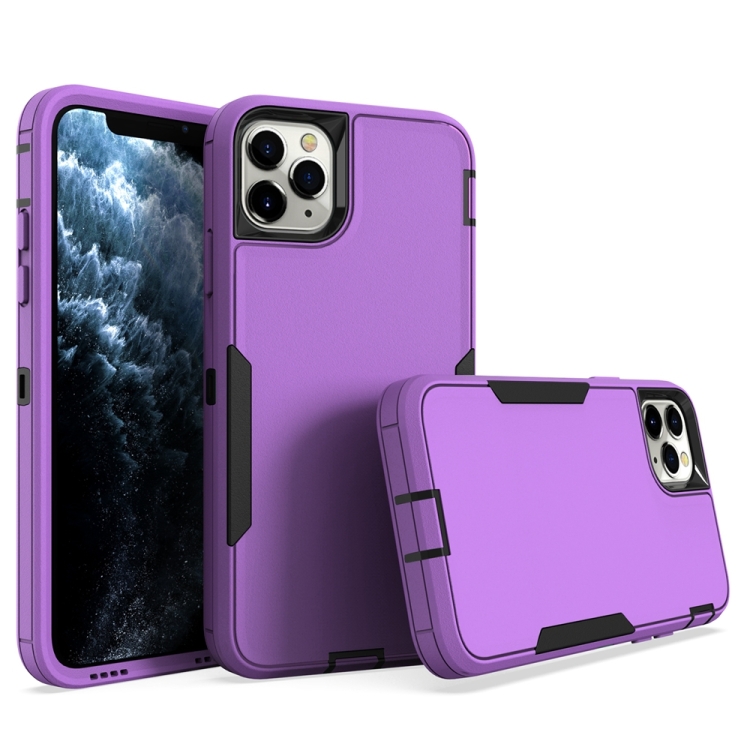 

For iPhone 12 Pro Max 2 in 1 Magnetic PC + TPU Phone Case(Purple+Black)