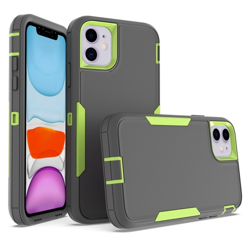 

For iPhone 11 2 in 1 Magnetic PC + TPU Phone Case(Gray+Fluorescent Green)