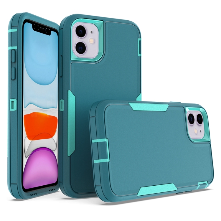 

For iPhone 11 2 in 1 Magnetic PC + TPU Phone Case(Blue+Blue Green)