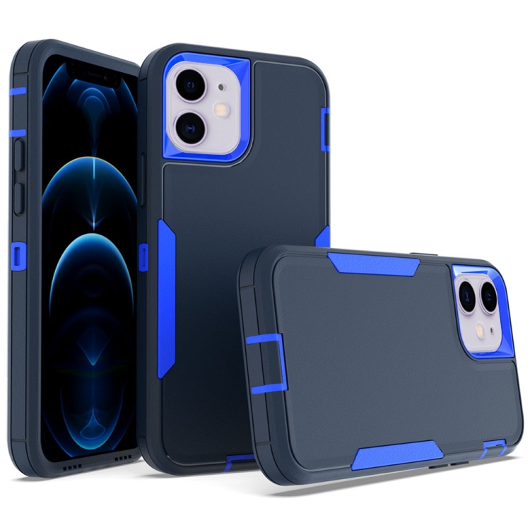 

For iPhone 12 2 in 1 Magnetic PC + TPU Phone Case(Royal Blue+Dark Blue)