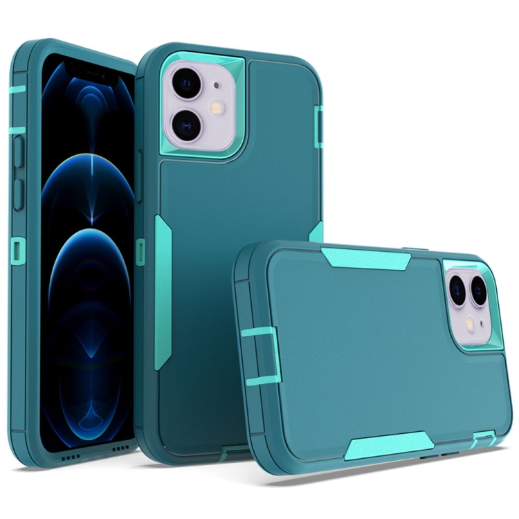 

For iPhone 12 2 in 1 Magnetic PC + TPU Phone Case(Blue+Blue Green)