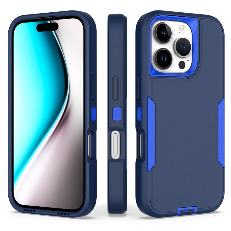 

For iPhone 16 Pro 2 in 1 Magnetic PC + TPU Phone Case(Royal Blue+Dark Blue)