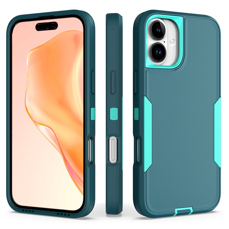 

For iPhone 16 Plus 2 in 1 Magnetic PC + TPU Phone Case(Blue+Blue Green)