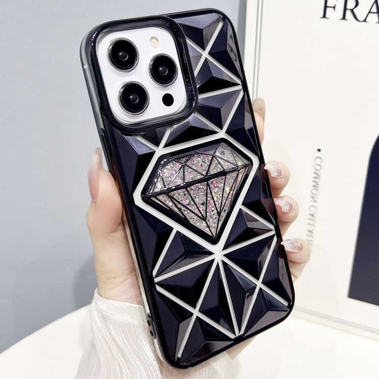 

For iPhone 11 Pro Max Diamond Electroplated Glitter Paper Phone Case(Black)