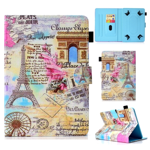 

For 7 inch Universal Colored Drawing Stitching Leather Tablet Case(Romantic Paris)