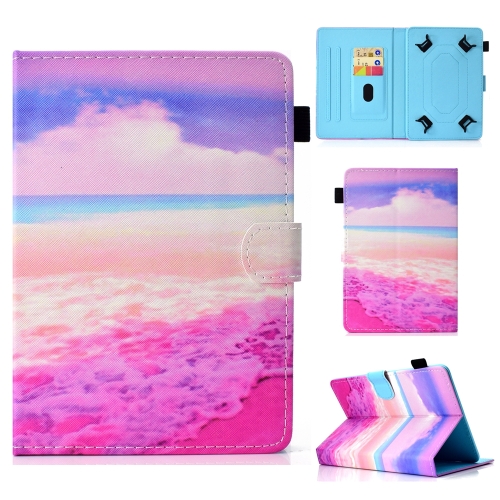 

For 10 inch Universal Colored Drawing Stitching Leather Tablet Case(Pink Sea)