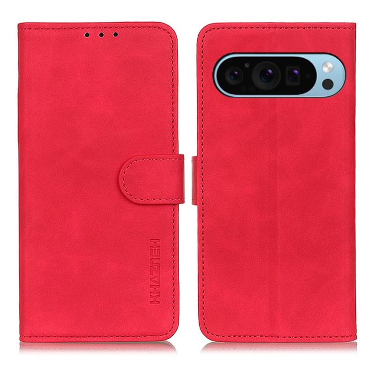 

For Google Pixel 9 KHAZNEH Retro Texture Flip Leather Phone Case(Red)